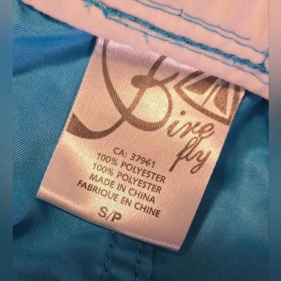 Blue Silver Polka Dot Athletic Shorts Elastic Waist Drawstring Size S - Picture 7 of 7